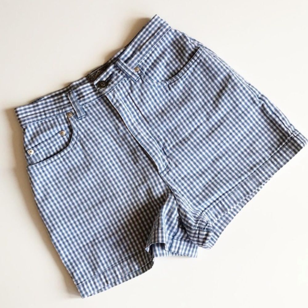 90s Vintage Express checkered highwaisted shorts 0 2 24 25 womens